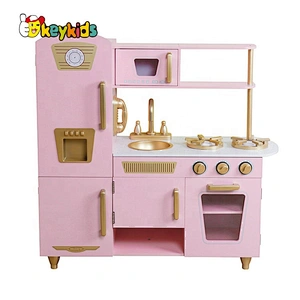 New hottest girls wooden pink toy kitchen set for pretend play W10C566