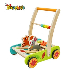 wholesale activity play wooden baby walker car for children W16E154