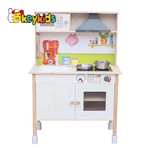New hottest children wooden kitchen set toys with electronic stove W10C411