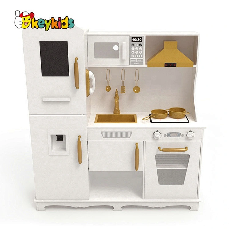 Customize gold wooden kitchen toys play set for kids W10C597A
