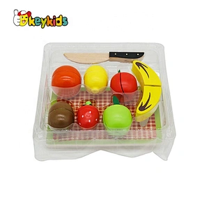 New hottest pretend play wooden cutting fruit set toy for children W10B358