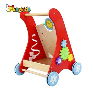 Ready to ship learning wooden boys push along walker for 18M+ W16E142