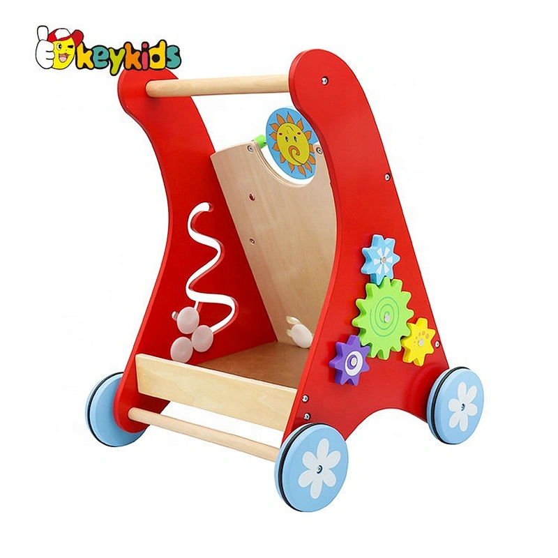 Ready to ship learning wooden boys push along walker for 18M+ W16E142