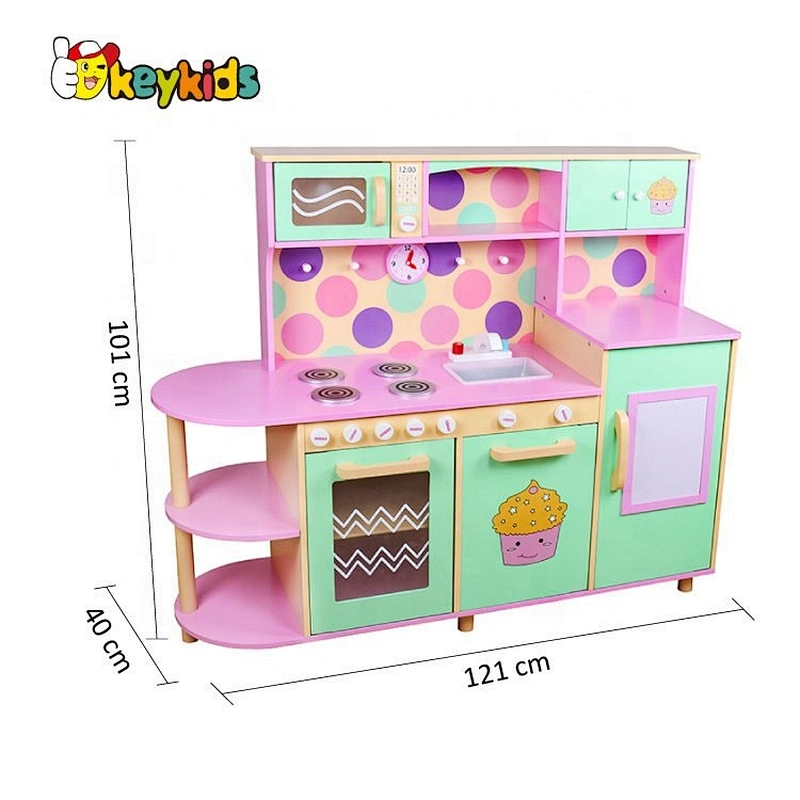 New design large kitchen wooden kids cooking toys for pretend play W10C283