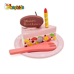 New released play cutting wooden birthday cake toy for kids W10B320