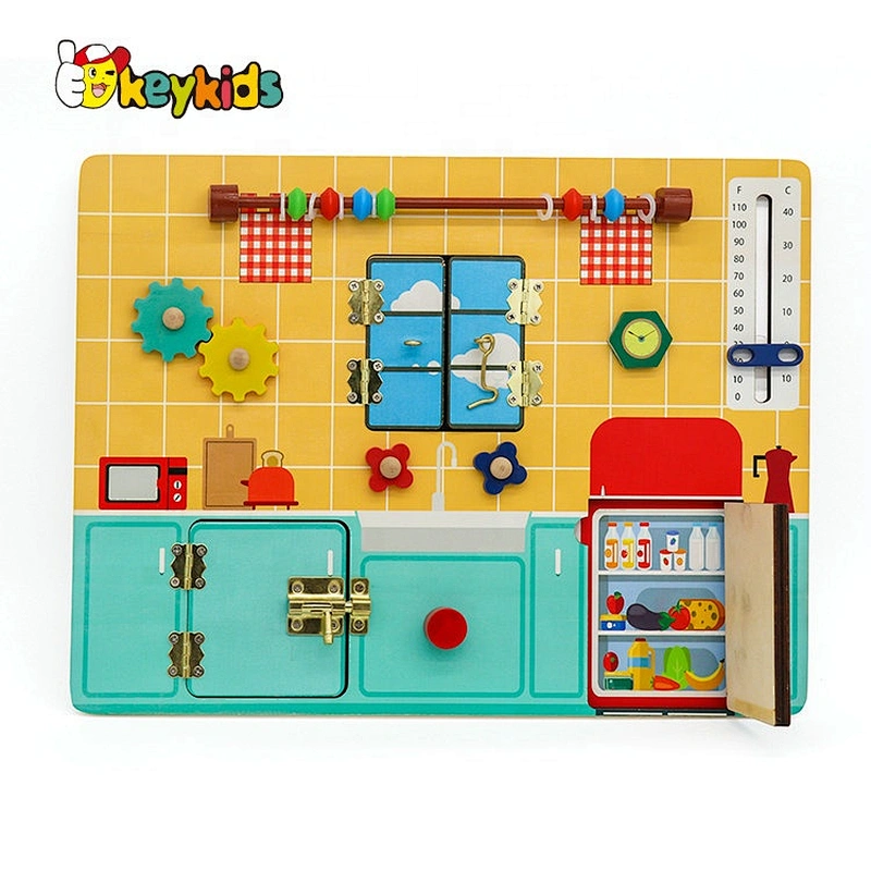 New design activity play wooden baby sensory board for education W12D112