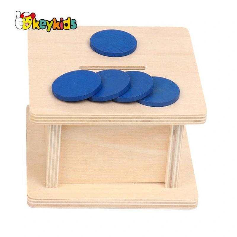 High Quality Educational Wooden Montessori School Toys Coin Box For Children W12F089