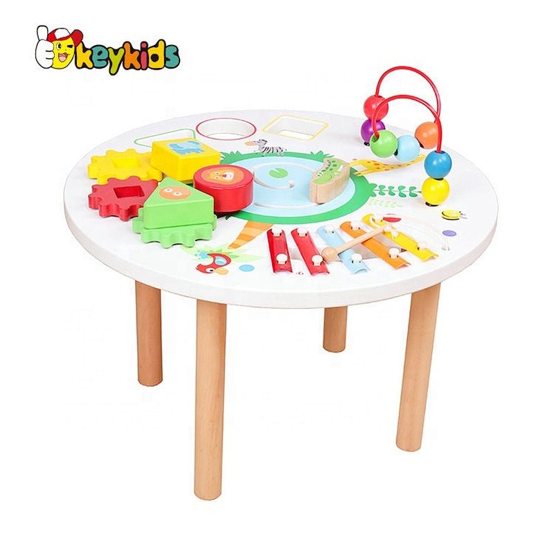 New hottest intelligent game wooden baby activity table with high quality W12D144