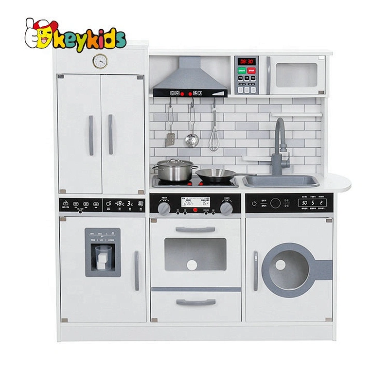 New design children wooden white kitchen toy with sound W10C493G