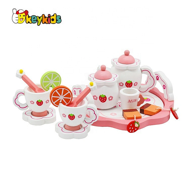Hot selling pretend play wooden teapot set toy for kids W10B301