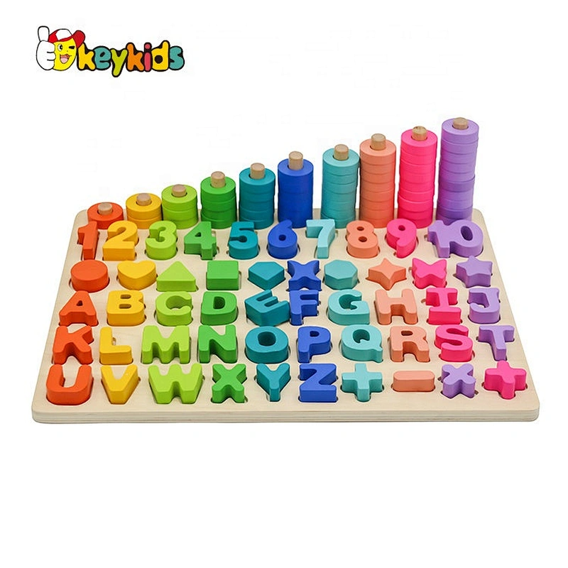 Customize early education wooden kids learning board with abc W12D229