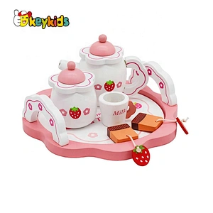 Hot selling pretend play wooden teapot set toy for kids W10B301