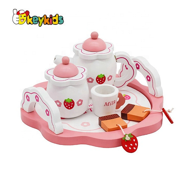 Hot selling pretend play wooden teapot set toy for kids W10B301