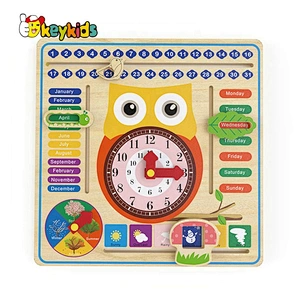 New Original Design educational toys wooden learning clock for children W09F018