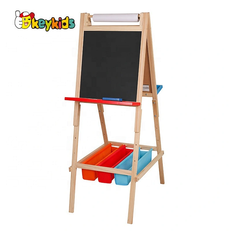 Children Erasable Magnet Wooden Standing Drawing Board With Storage Box W12B015