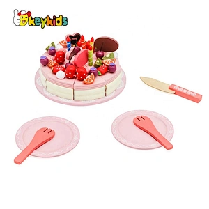 New released play cutting wooden birthday cake toy for kids W10B320