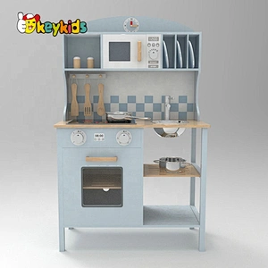 New arrival kids wooden kitchen toys play set with stainless accessories W10C545