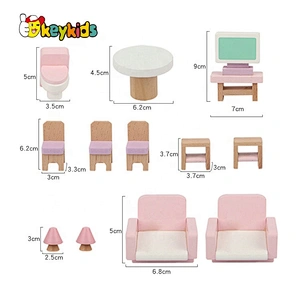 New fashion pink wooden mini dollhouse kits for girls W06A385