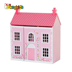 New hottest pink wooden georgian dolls house kits for children W06A420