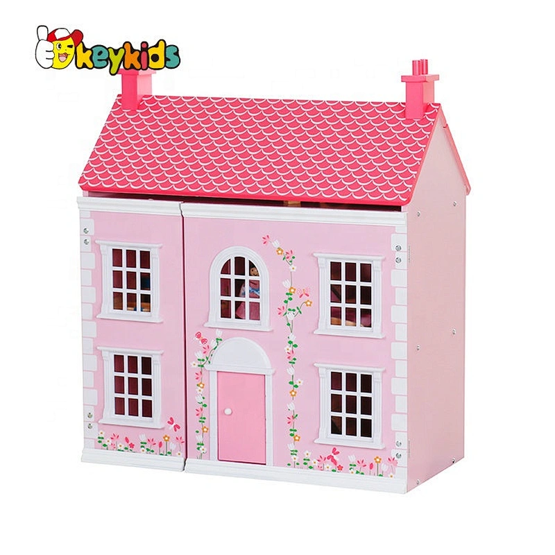 New hottest pink wooden georgian dolls house kits for children W06A420
