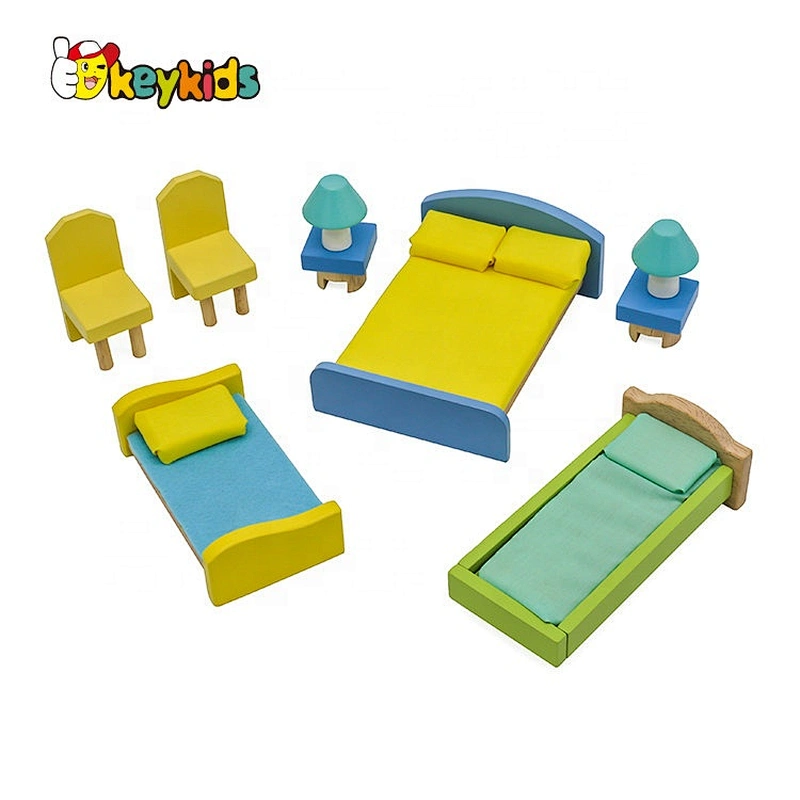 On sale pretend play mini wooden doll house furnitures for kids W06B101