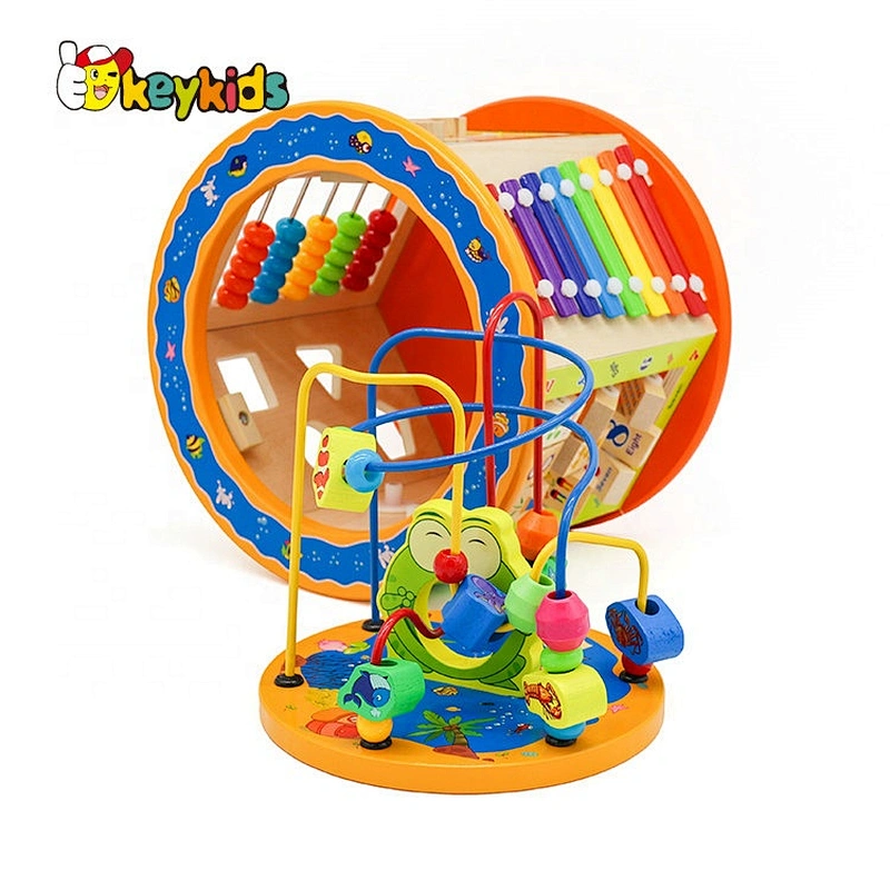 New arrival educational wooden kids activity cube with xylophone W11B153C