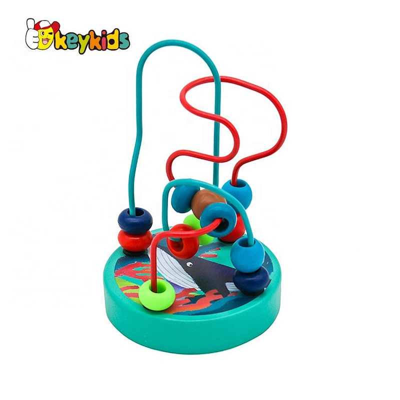 2020 Customize colored wooden classic toy bead maze for baby W11B267