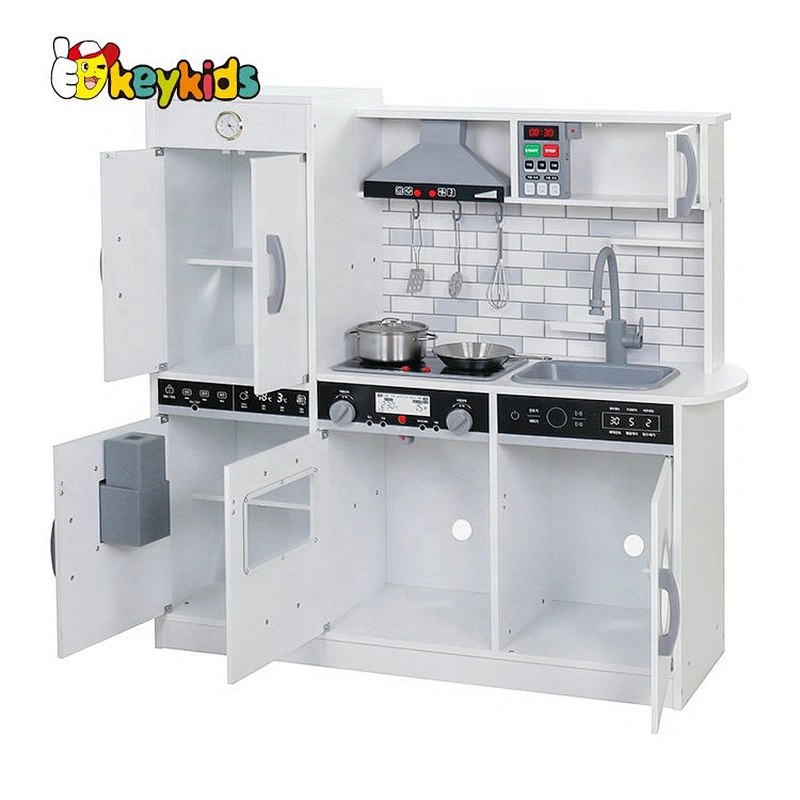 New design children wooden white kitchen toy with sound W10C493G