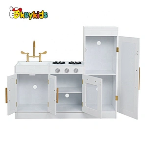 On sale white wooden kitchen toy set for kids W10C479B