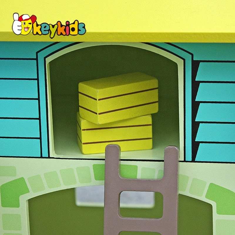 new design kids wooden toy farm buildings for preschoolers W06A167