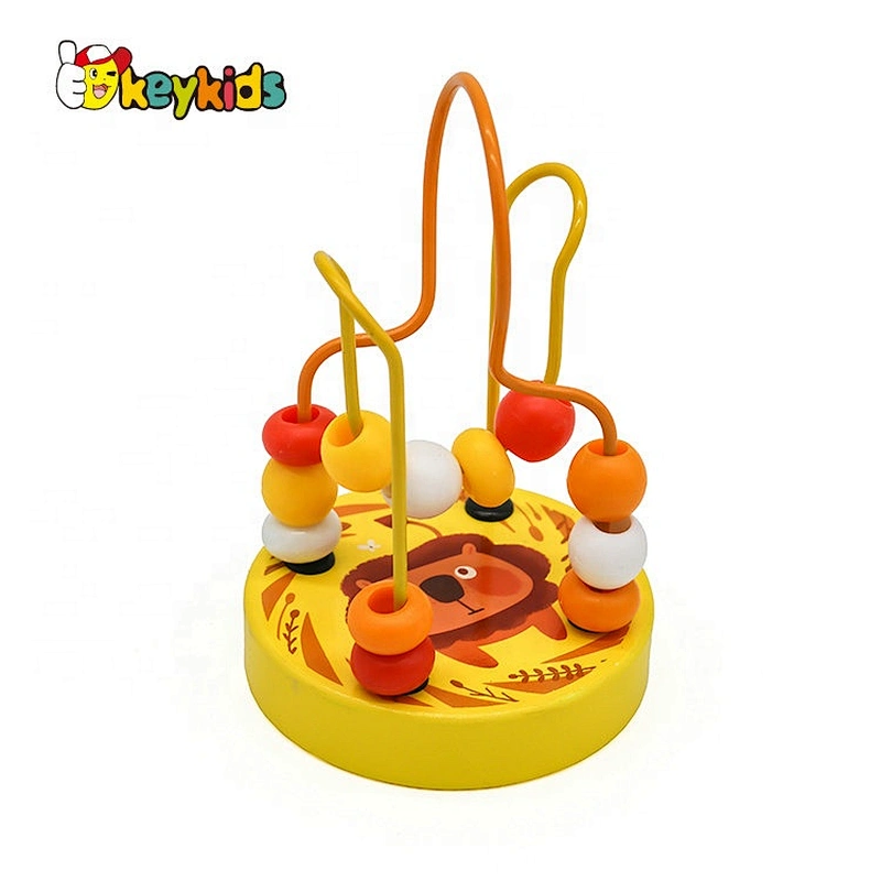 Customize educational wooden baby toy beads on wire W11B265
