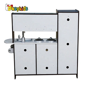 New released brown wooden kids kitchen play set for sale W10C579A