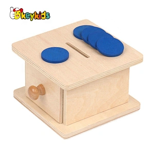 High Quality Educational Wooden Montessori School Toys Coin Box For Children W12F089