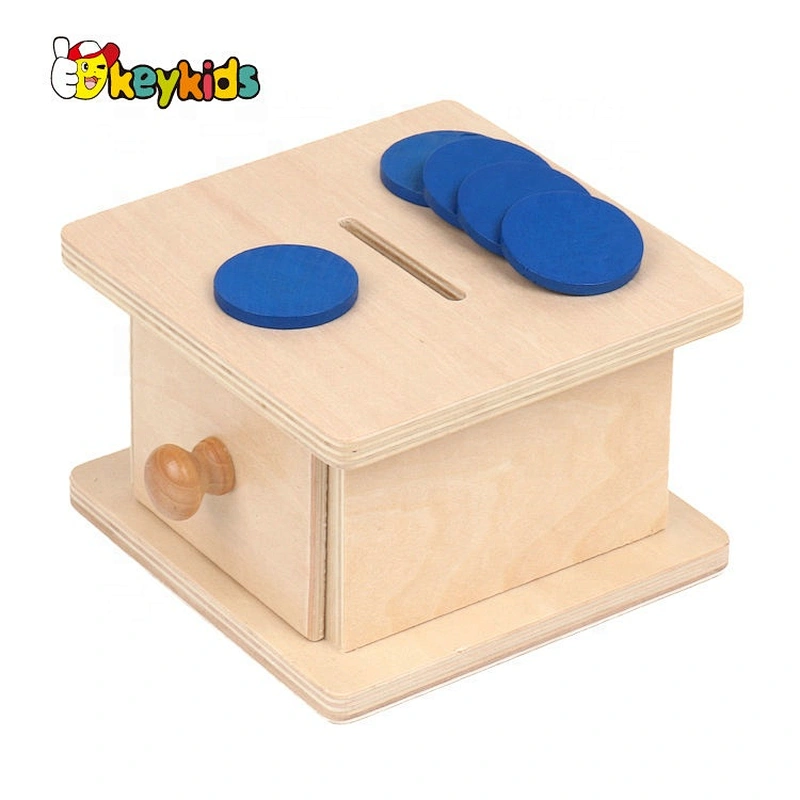 High Quality Educational Wooden Montessori School Toys Coin Box For Children W12F089