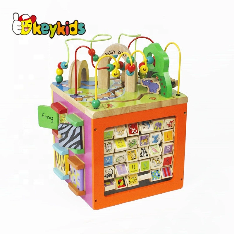Kids Wooden Busy Cube For Creativity W12D048B