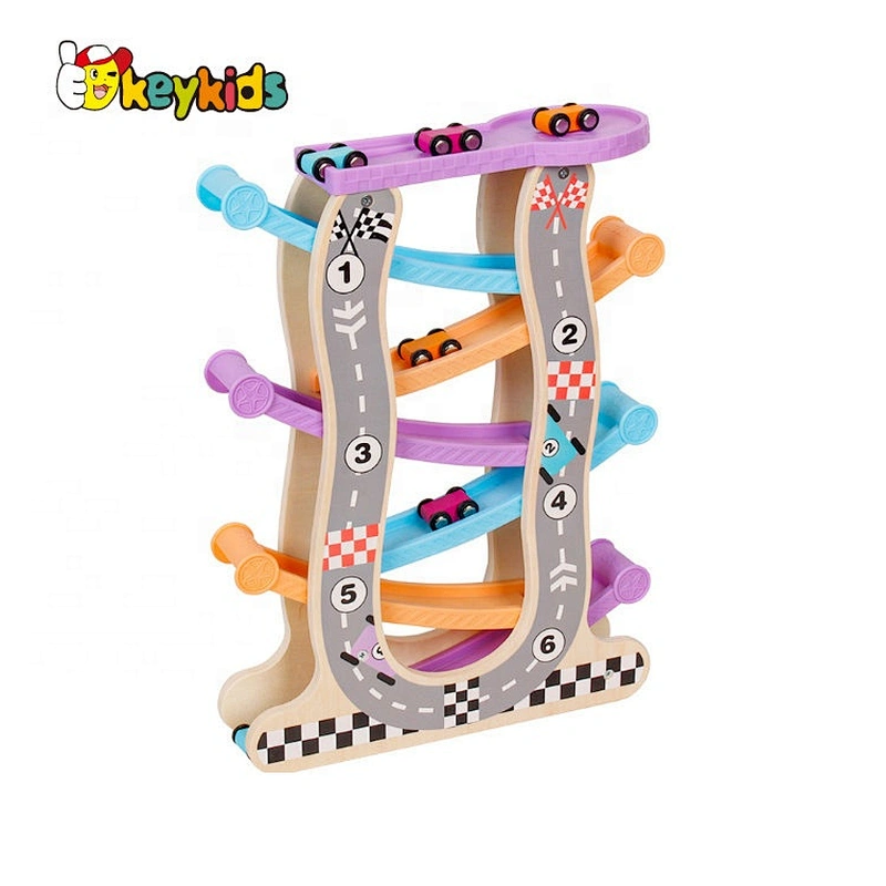Most popular preschool wooden ramp racer toy for children W04E116