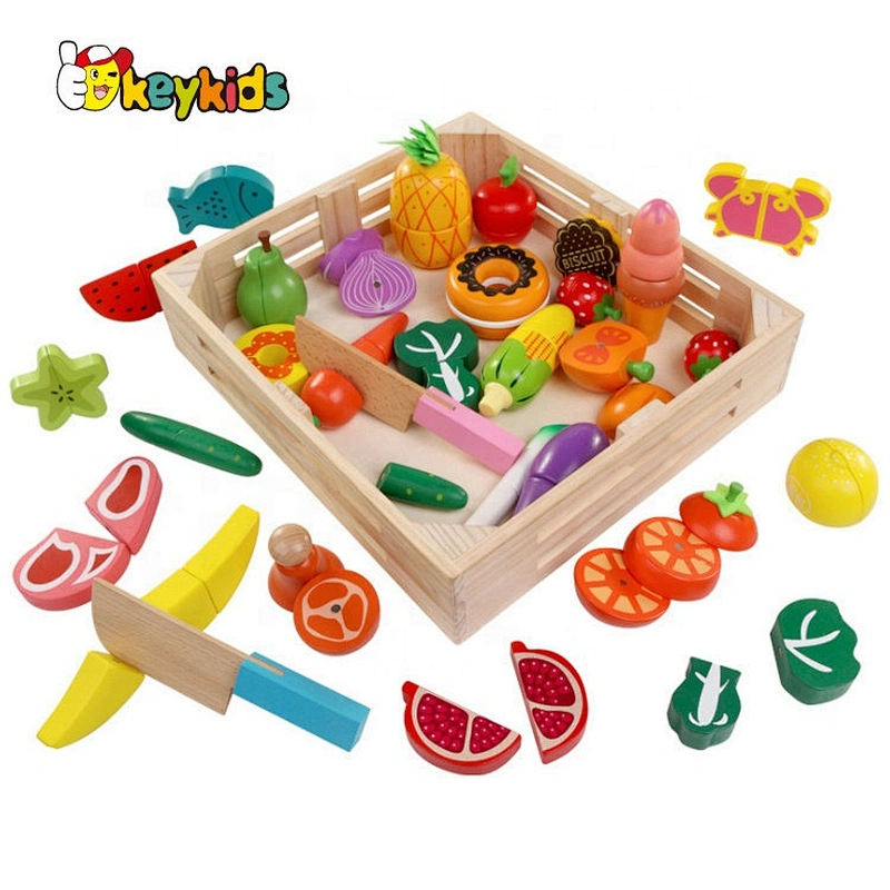 New hottest simulation pretend play wooden cutting fruit toy for kids W10B278