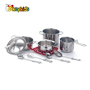 wholesale 8 PCS metal kitchen toy pots and pans set for kids M03A001