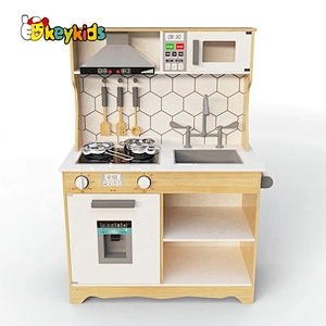 Wooden Kitchen Set With Electronic Kitchen, Interactive Range Hood, Stove And Ice Maker W10C515