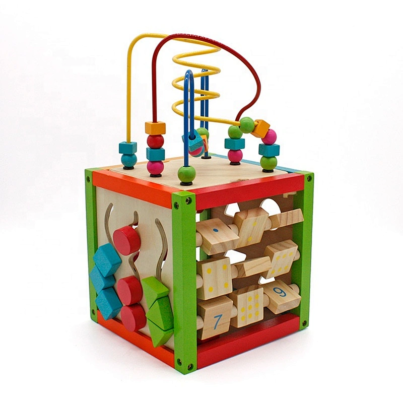 Baby Wooden Montessori Activity Cube For Wholesale W11B084