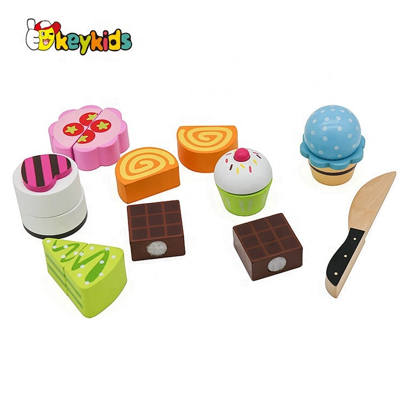 New hottest simulation play wooden doll cake set toy for children W10B356