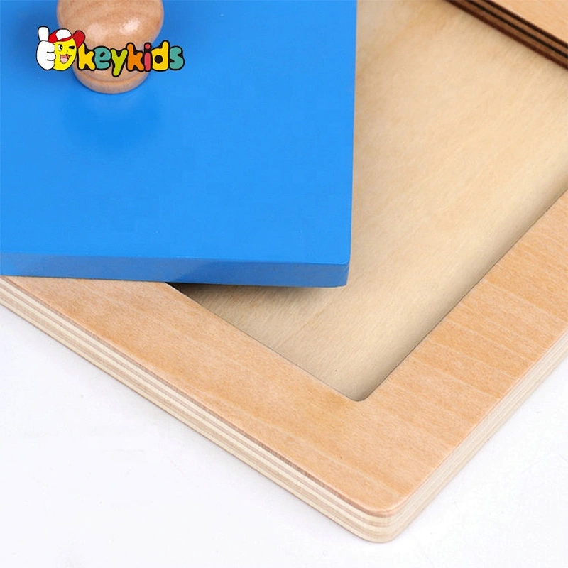 High quality 4 in 1 toddlers wooden montessori puzzle with knob W12F099