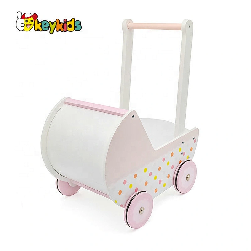 Top Sale Learning Walking Pink Wooden Kids Walker For Wholesale W16E102B