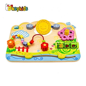 New hottest early education busy board wooden toddler activity board for baby diy W12D082
