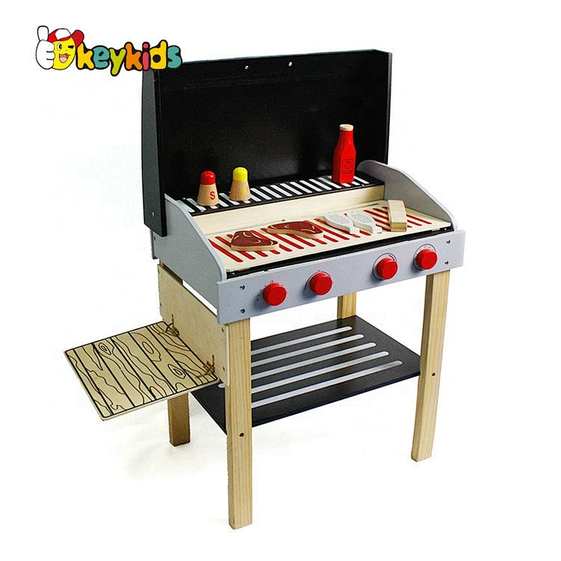 Top sale children role play children wooden toy bbq for wholesale W10D123