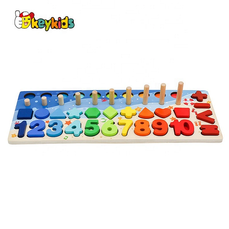 Customize educational wooden shape learning board for kids W12D226