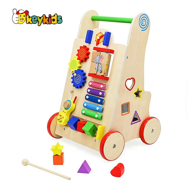Best design activity play wooden baby walker with wheels W16E146