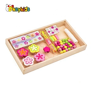 Hot sale educational wooden lacing toy for kids W11E097