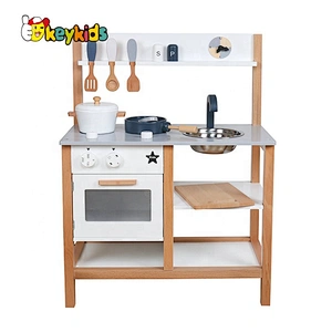 Top sale pretend game wooden kids play cooking set with accessories W10C402