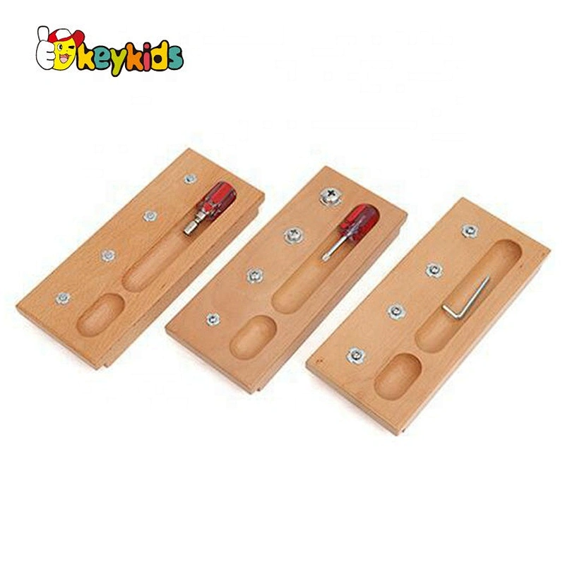 Top fashion school aids wooden montessori screw board for children W12F106